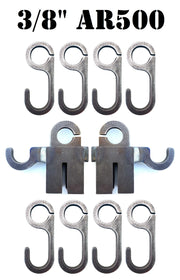 Magnum Target 3/8” AR500 Steel Shooting Target Conduit T-Post Pipe Stand for 1" Pipe or 3/4" EMT Conduit - 2 Mounts / 8 Hooks - TPPS2-CH8-KIT